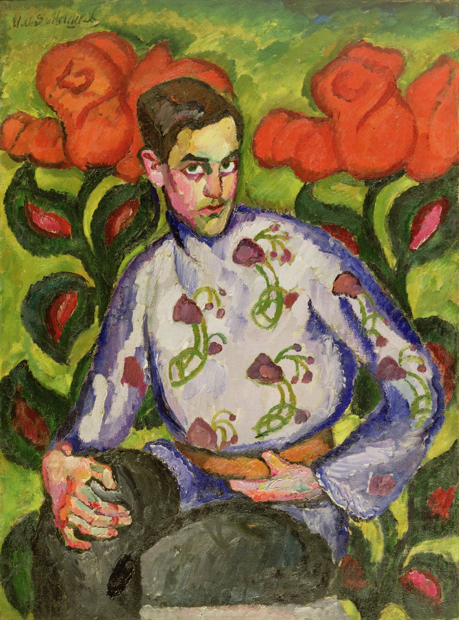 Színes inges fiú portréja, 1909 alkotó: Ilya Ivanovich Mashkov