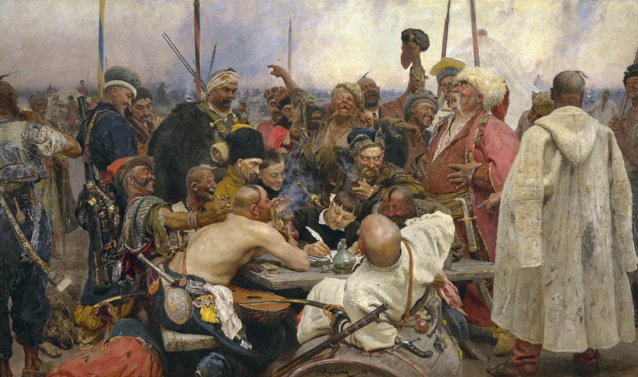 A zaporozsi kozákok válasza alkotó: Ilya Efimovich Repin