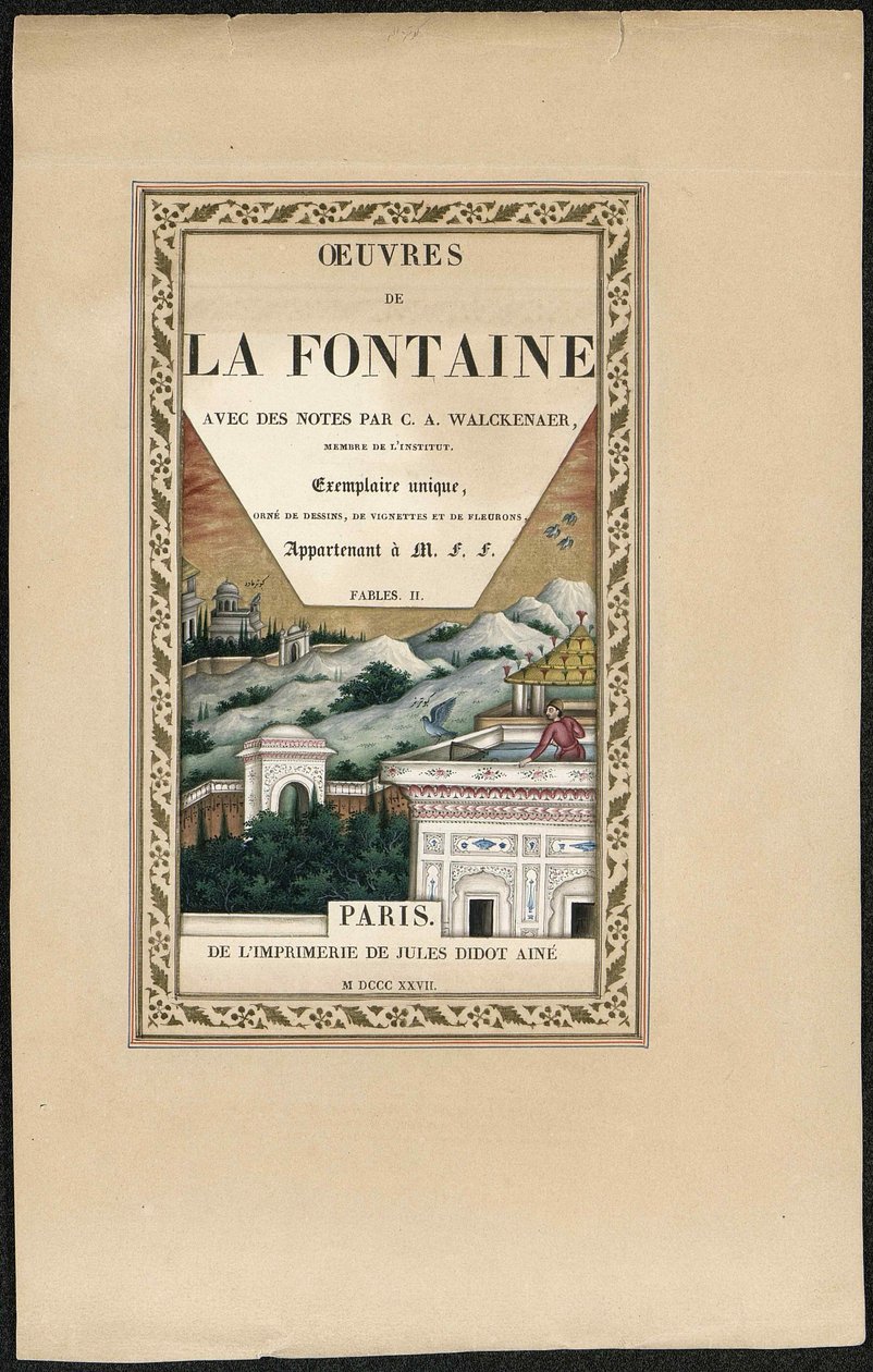 La Fontaine meséi, 1837-1839. alkotó: Imam Bakhsh Lahori