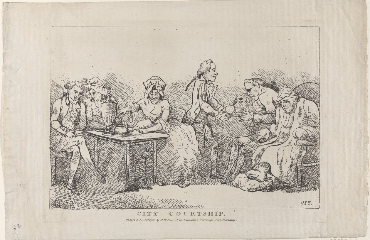 Városi udvarlás, 1786., 1786. alkotó: Imitator of Thomas Rowlandson.