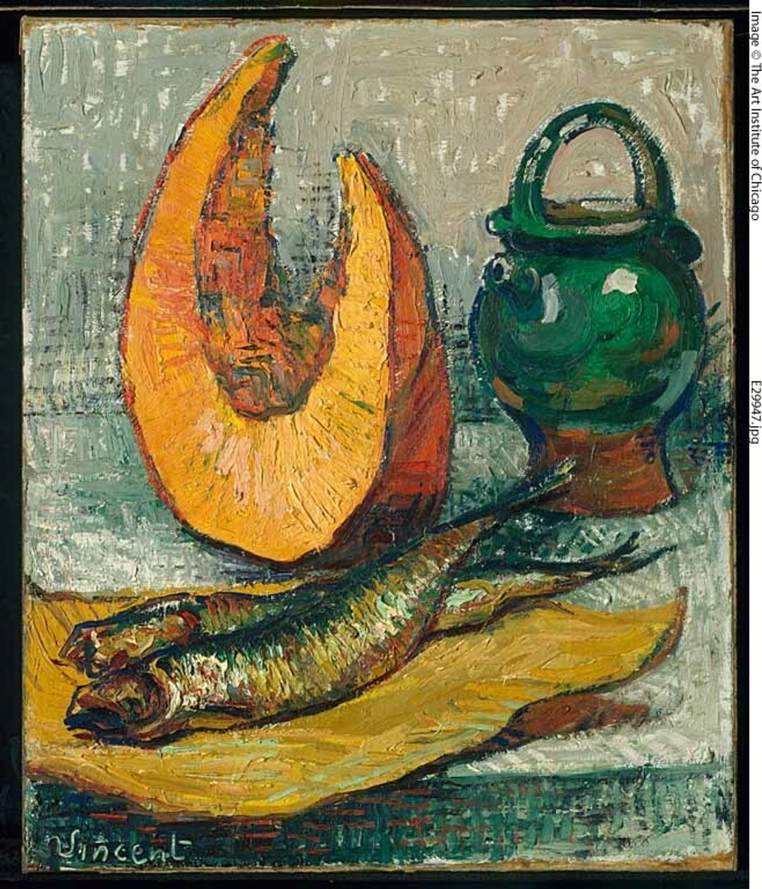 Csendélet: Dinnye, halas üveg alkotó: Imitator of Vincent van Gogh