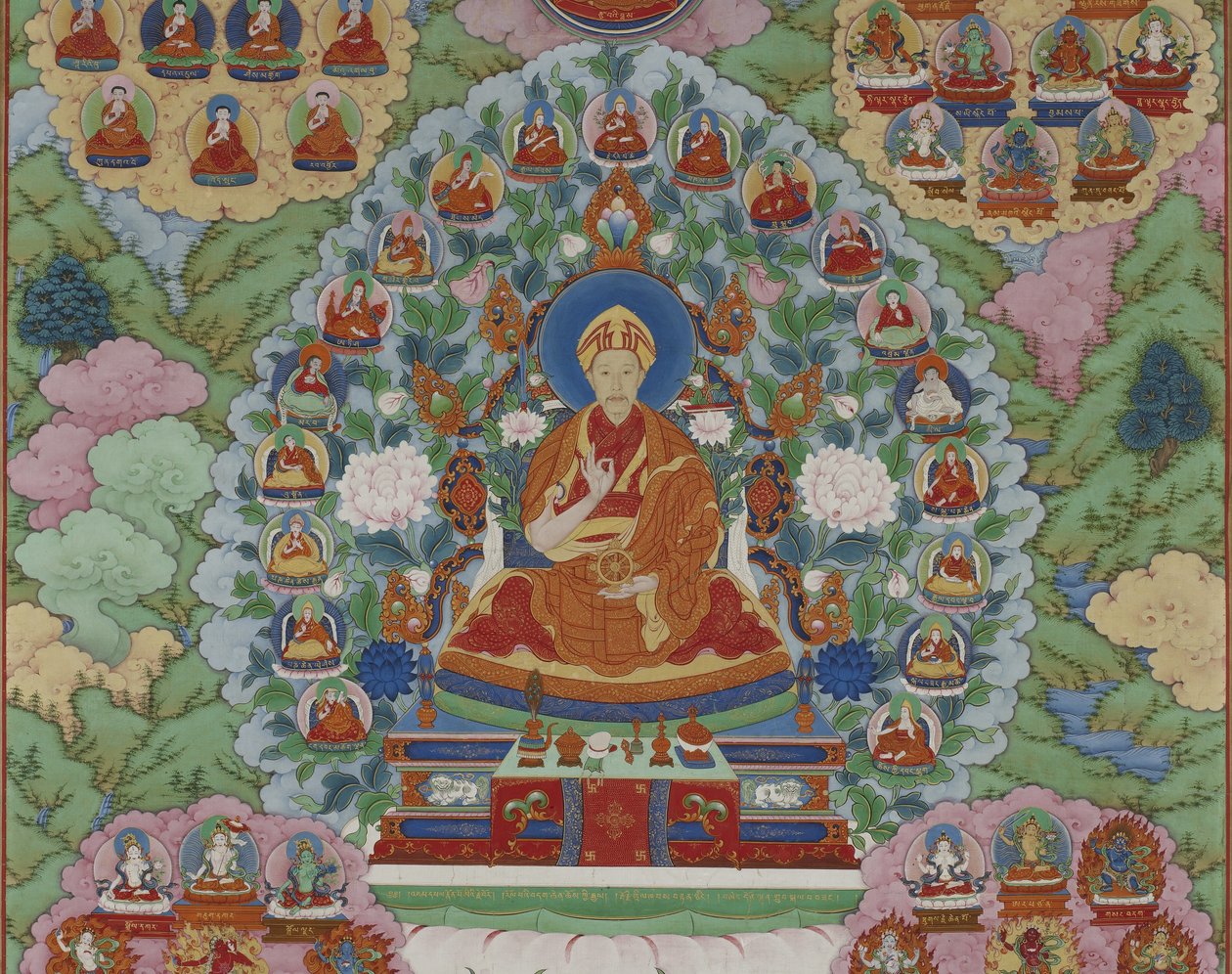 Részlet a Qianlong császártól, mint Manjusri, a Bölcsesség Bodhiszattvája, Qing-dinasztia alkotó: Imperial Workshop