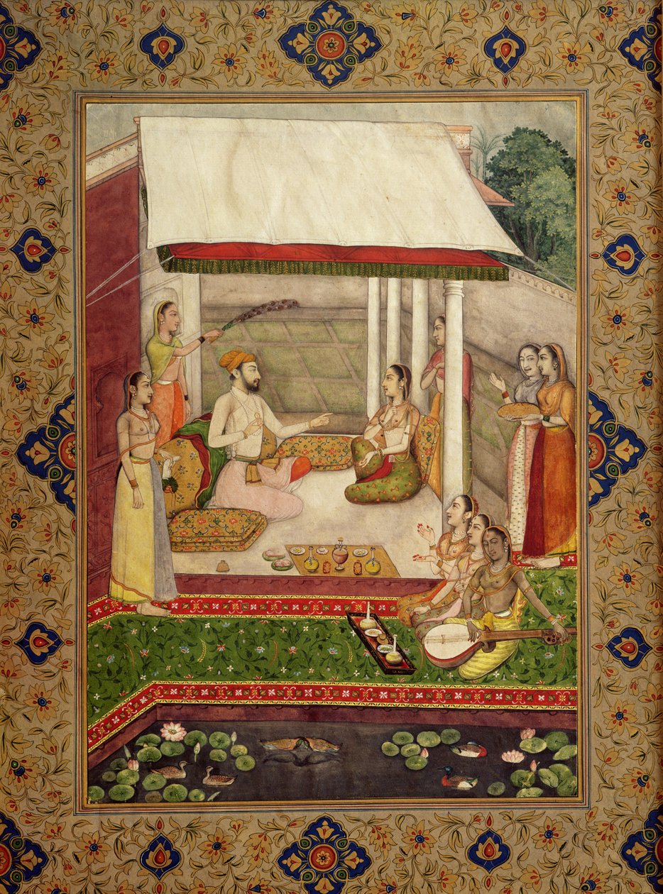 Egy herceg és hercegnő zenét hallgat alkotó: Indian School