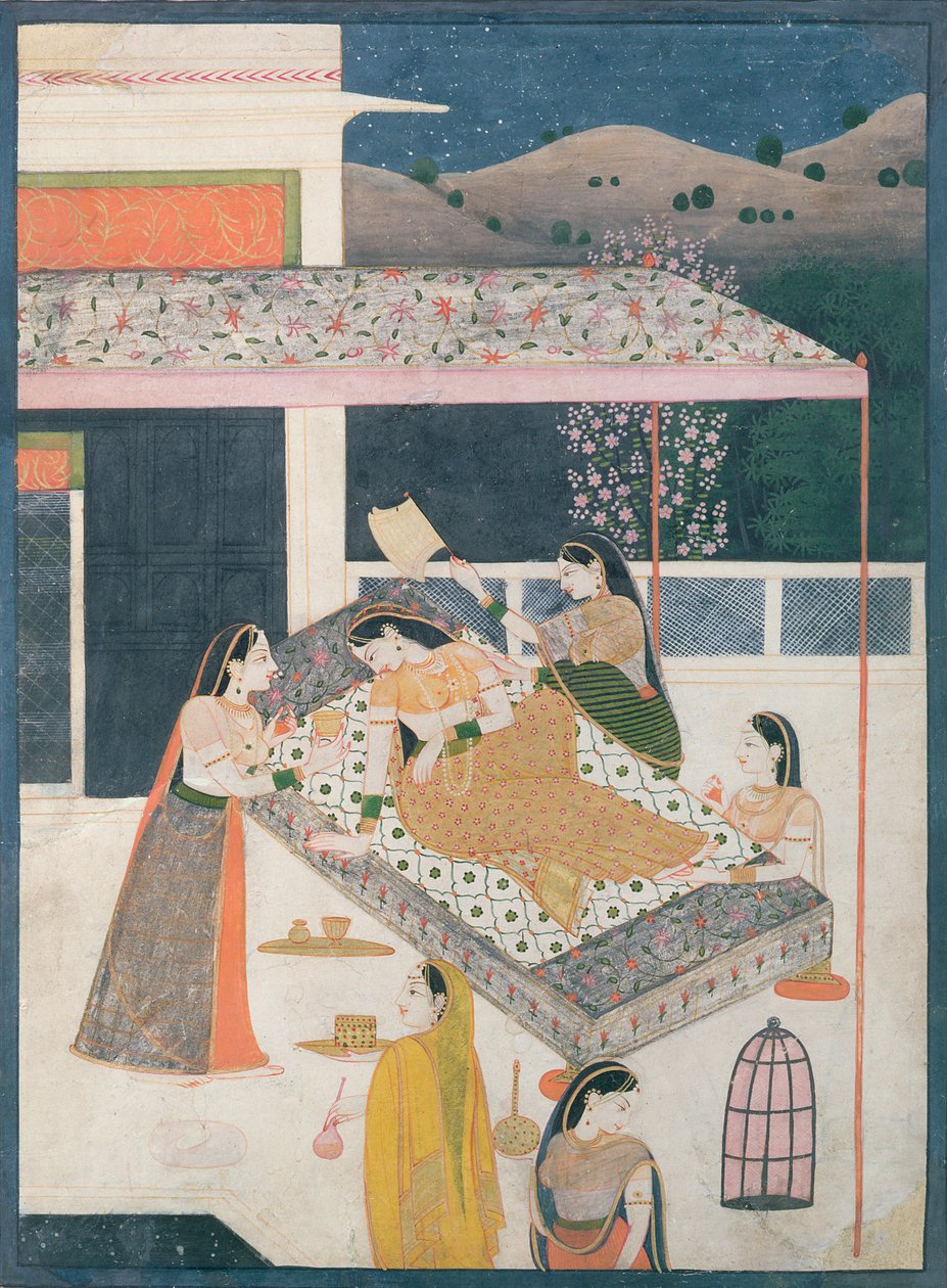 A szeretőre várva, Garhwal, 1789-1800 körül alkotó: Indian School