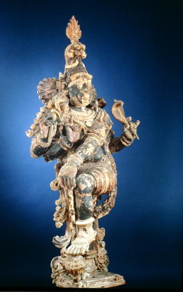 Dvarapala (fa és gesso) alkotó: Indian School