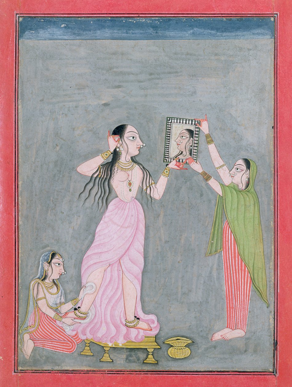 Lady a WC-nél, Mankot, 1730 körül alkotó: Indian School