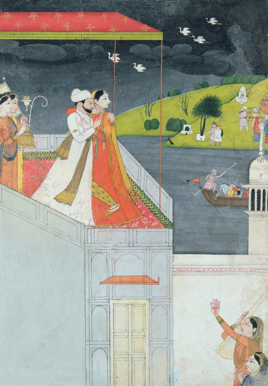 Szerelmesek a teraszon, 1780-1800 körül alkotó: Indian School