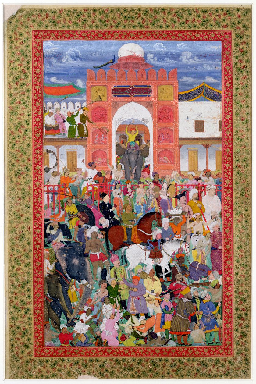Ms E-14 fol.21a Ünnepségek Jahangir császár (1569-1627) koronázása alkalmából 1605 alkotó: Indian School
