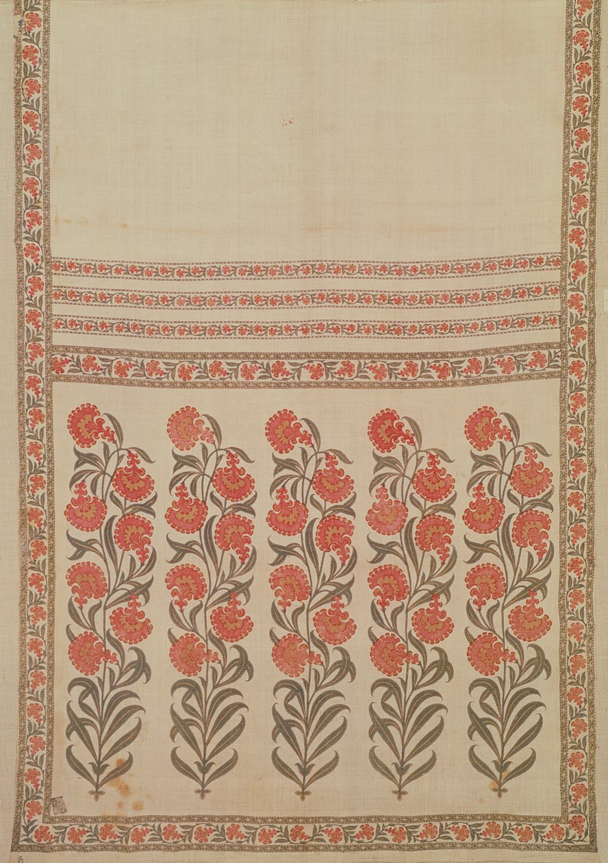 Stencilezett és kézzel festett pamut öv (patka), Rajasthan, India, XVII-XVIII. alkotó: Indian School