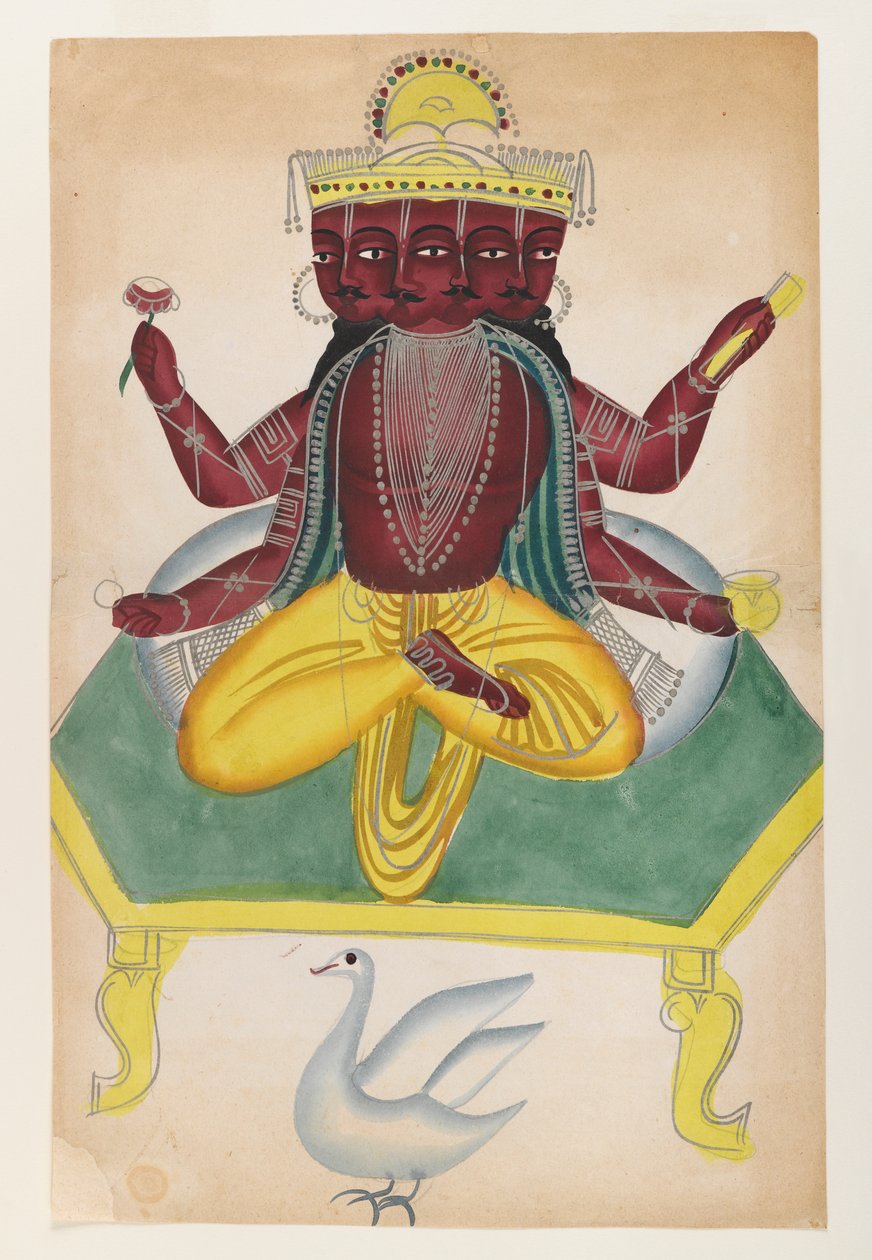 Brahma, 19. század vége – 20. század eleje (papíron lévő wc polírozott ón ékezetesekkel) alkotó: Indian School