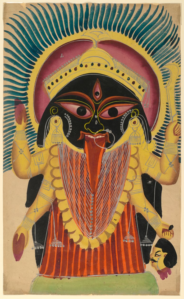 Kali, 19. század vége – 20. század eleje (papíron lévő wc csiszolt ón ékezetesekkel) alkotó: Indian School