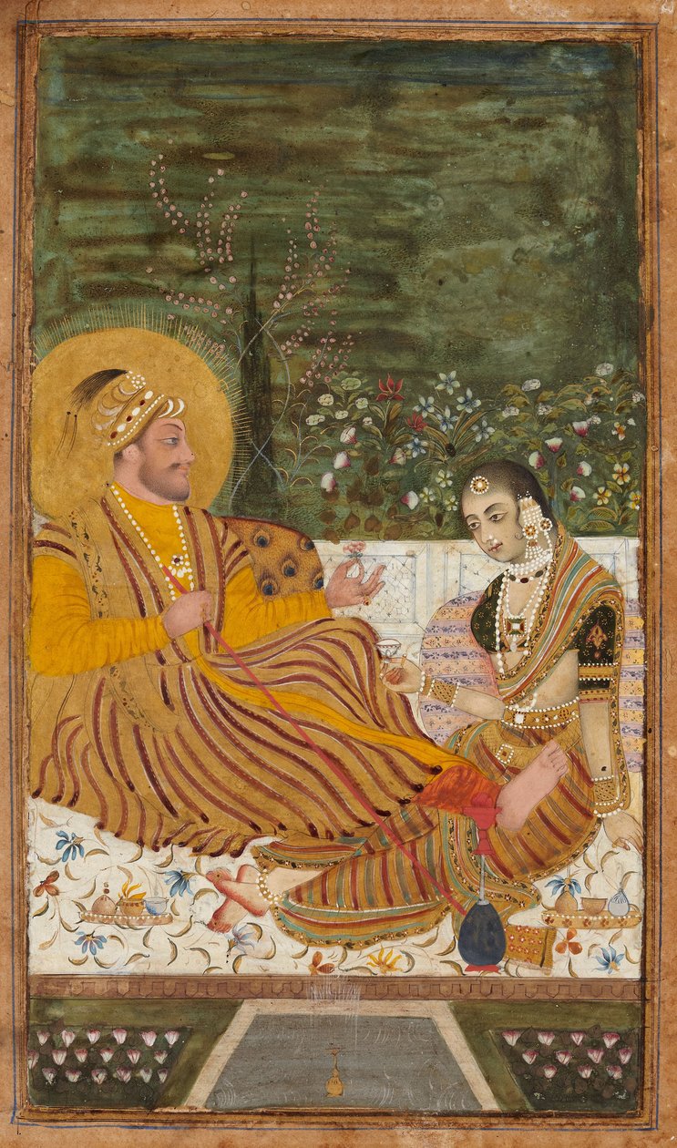 Ali Adil Shah II Bijapurból egy nővel alkotó: Indian Art