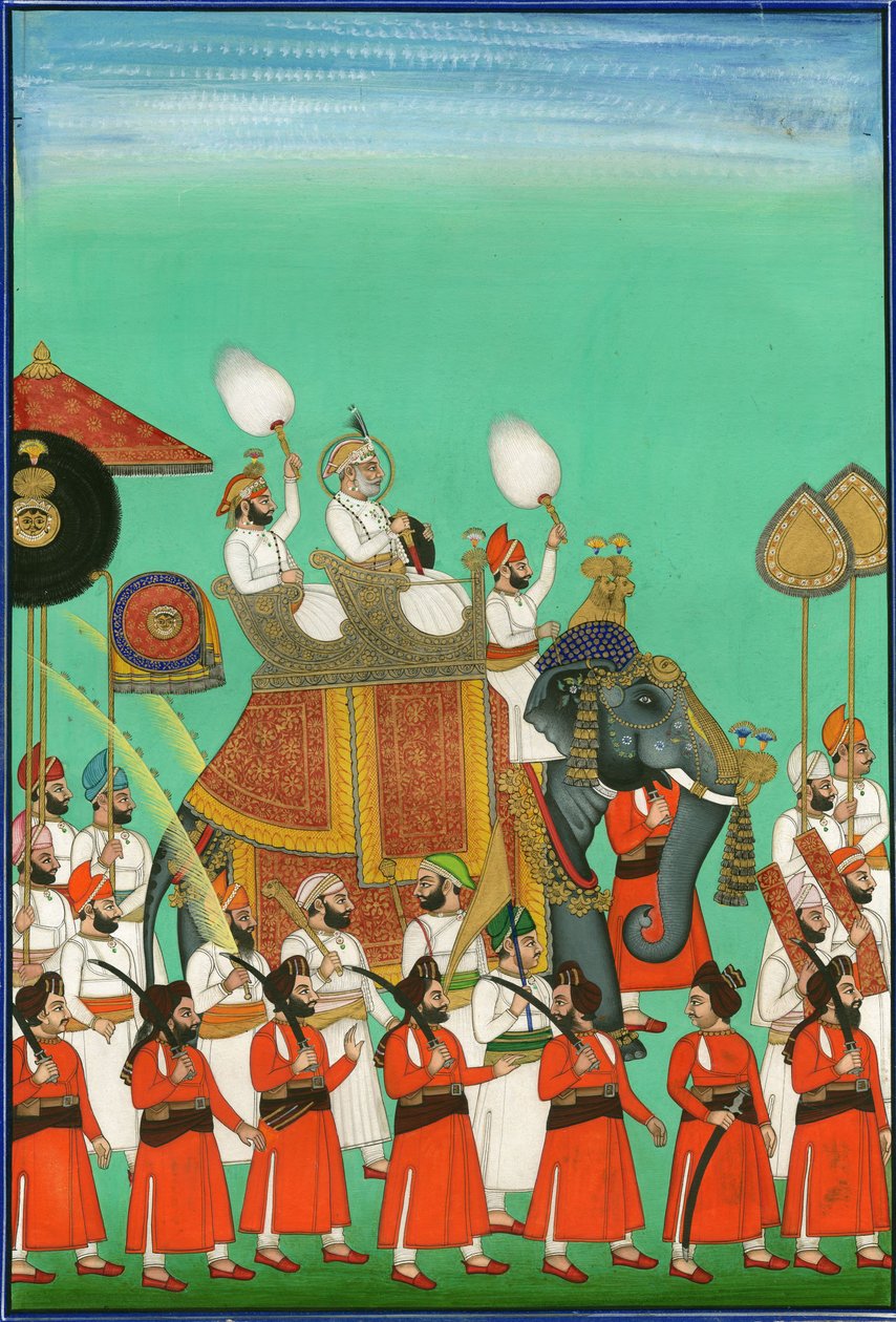 Jodhpur Rajah elefánton lovagolva, kb. 1780 alkotó: Indian Art