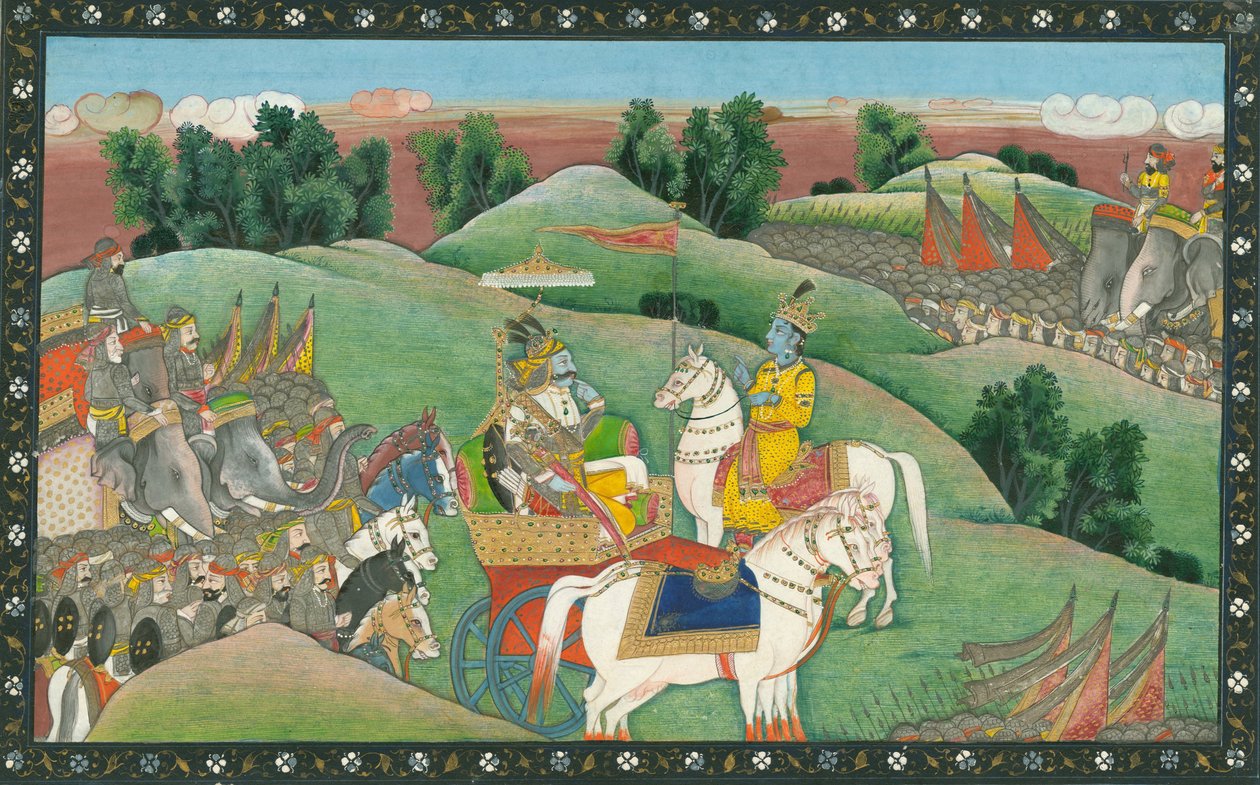 Az Úr Krisna és Arjuna párbeszéde, c. 1830 alkotó: Indian Art