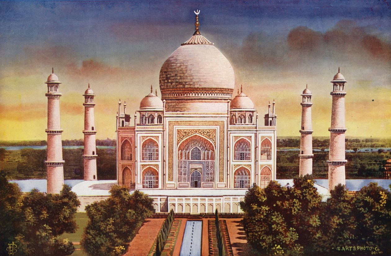 Agra: Mahal, általános nézet (színes fotó) alkotó: Indian photographer