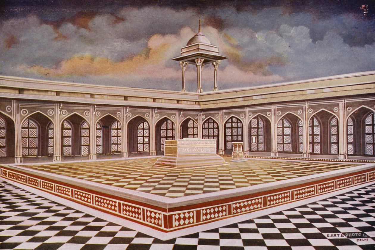Agra: Akbar sírja a márványépületekkel (színes fotó) alkotó: Indian photographer