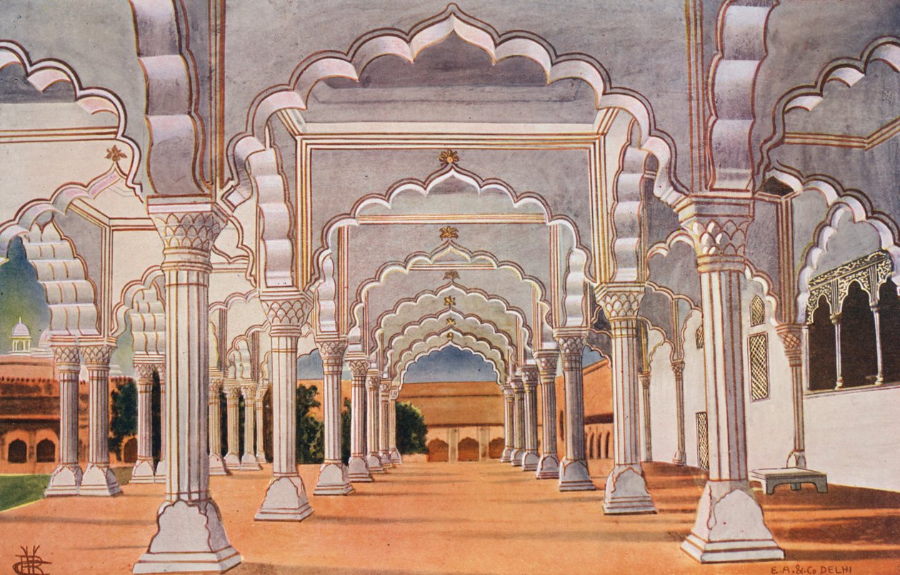 A Diwan-I-Am és a Belső Trón az Agrai erődben (színes fotó) alkotó: Indian photographer