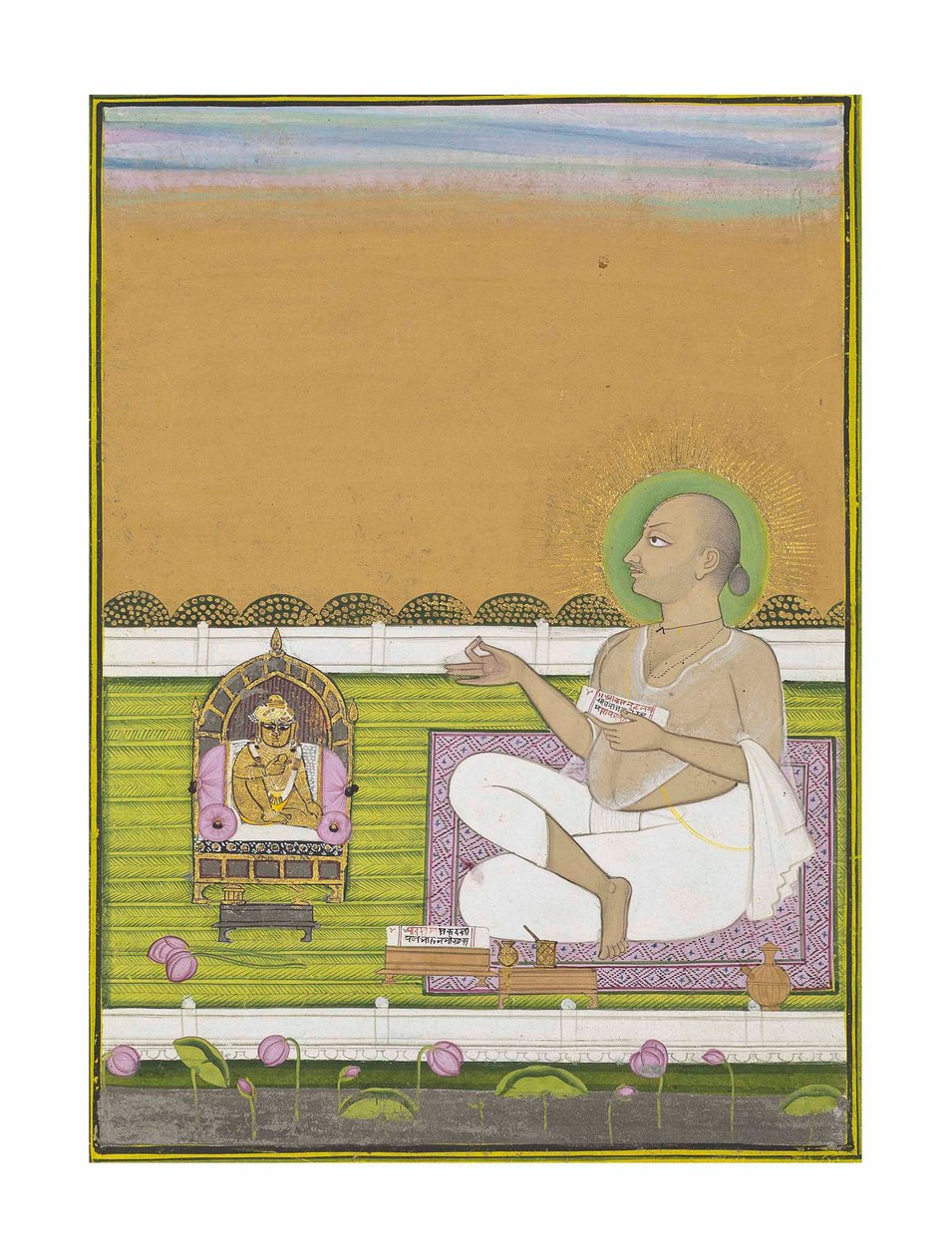 A Pushtimarg szekta bölcse és Shri Nathji, 1850 körül alkotó: Indian School