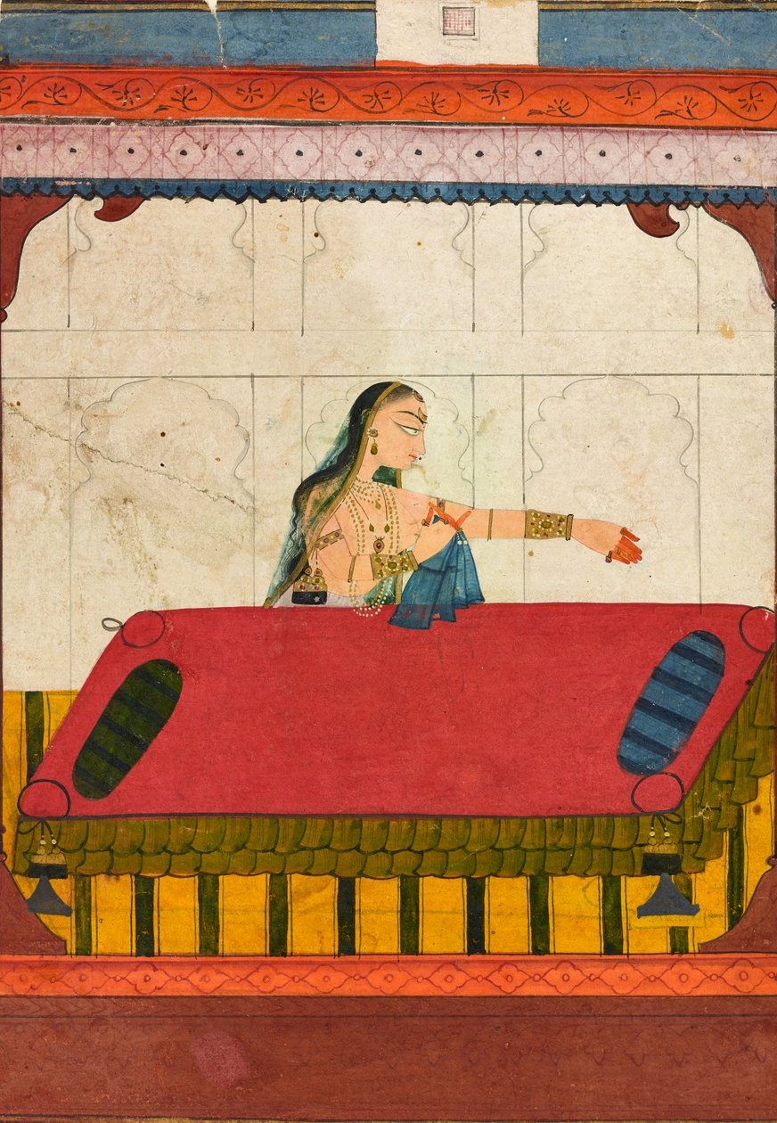 Egy elhagyatott szerető, egy Rasamanjari töredéke, 1710 körül alkotó: Indian School