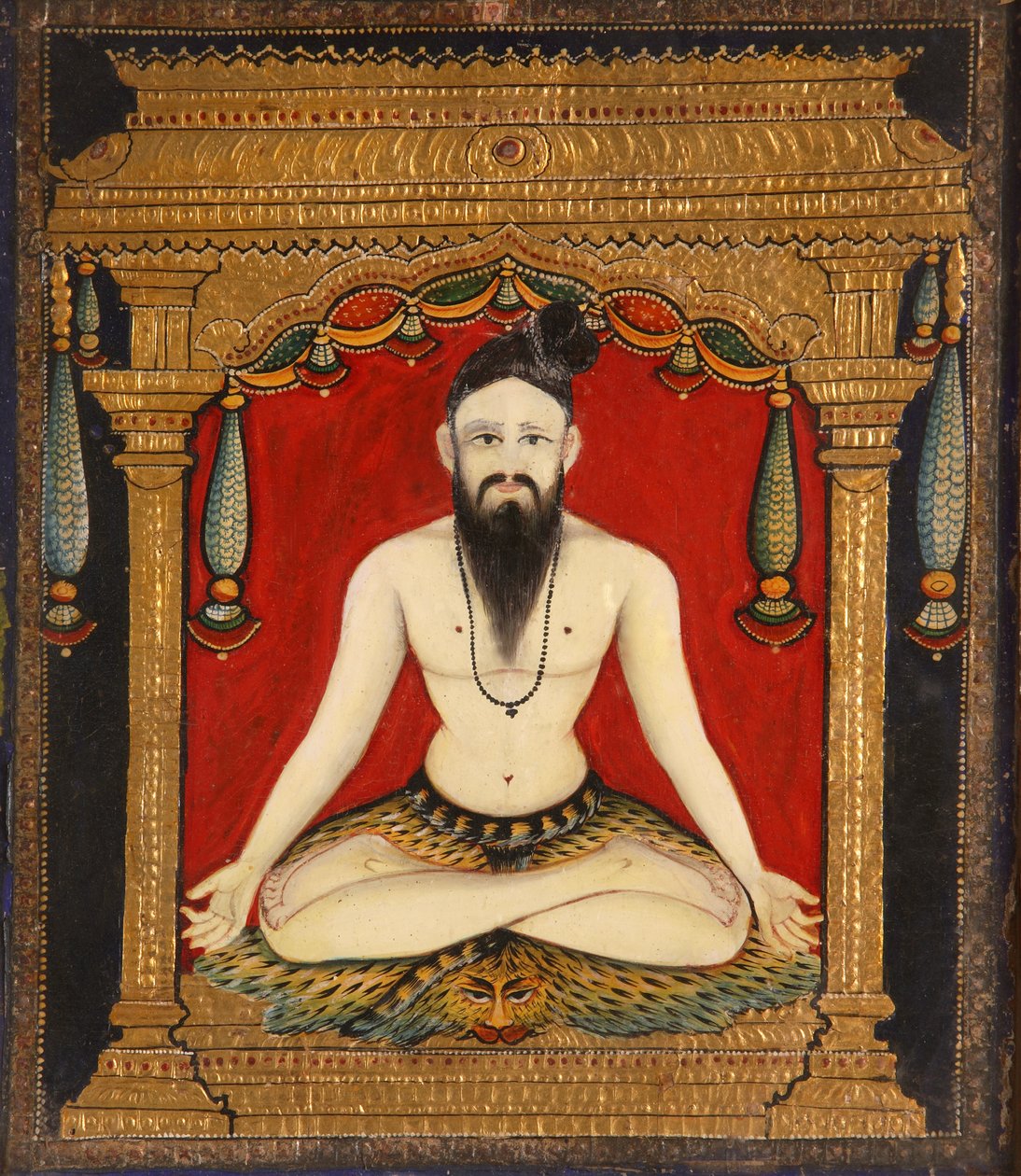 A sadhu (ragasztó, festék és arany) alkotó: Indian School