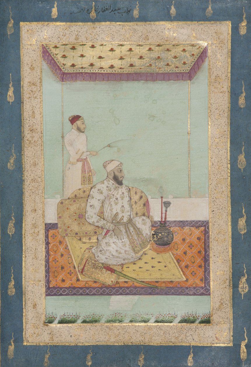Abdul Ghaffar Khan Bahadur, 1680 körül (átlátszatlan wc és arany papíron) alkotó: Indian School