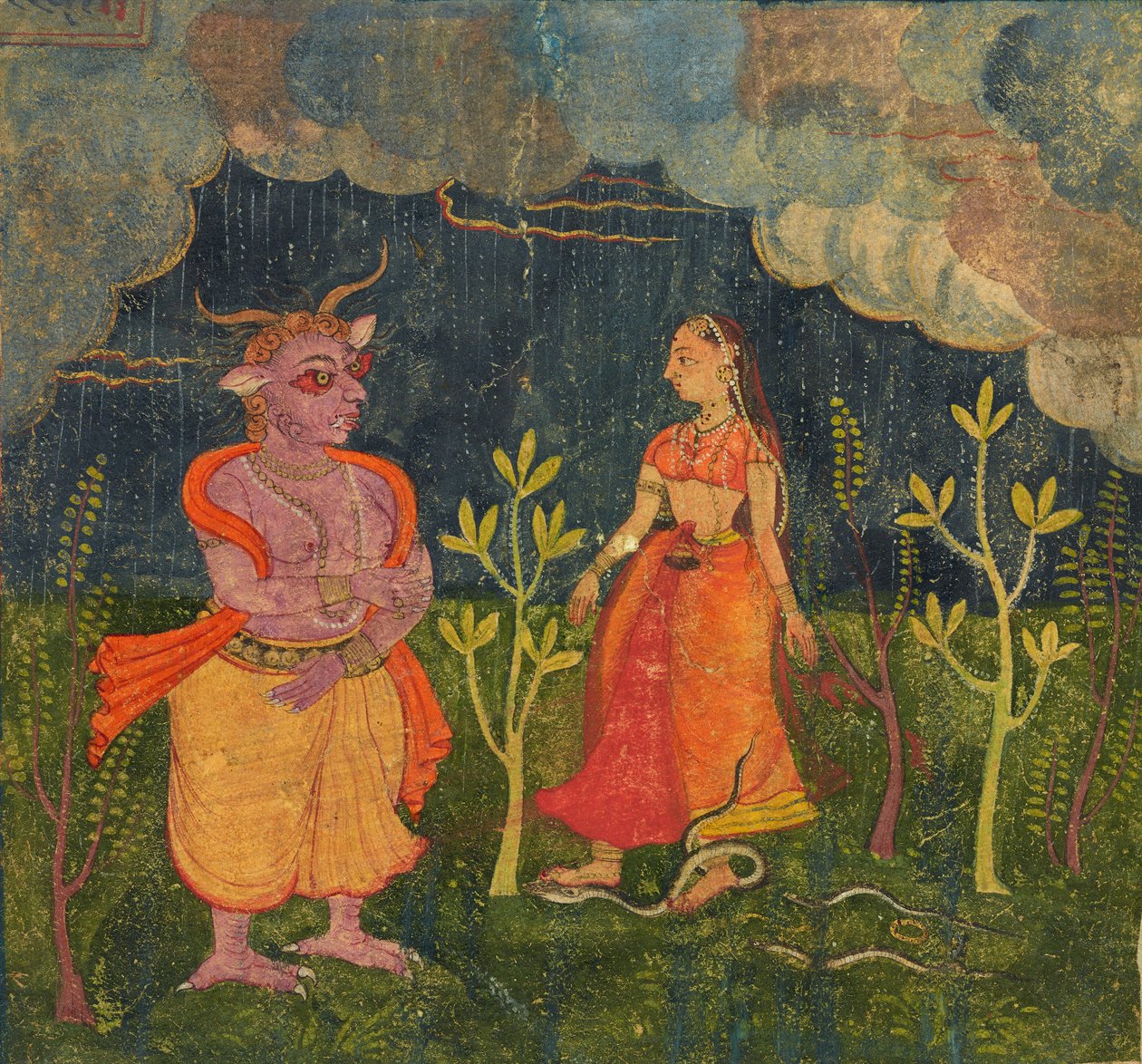 Abhisarika Nayika, fólió egy "Rasikpriya"-ból, 1615-1625 körül alkotó: Indian School