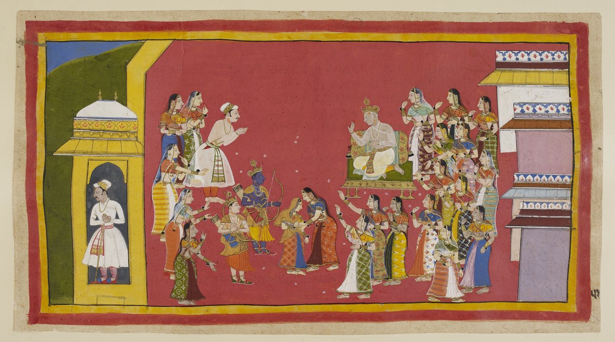 Add hozzá a 15296 (1) f.51r számot, mások próbáltak okoskodni Kaikeyivel, de sikertelenül, ő pedig határozott marad. Dasaratha sürgette Rámát, hogy késlekedjen egy kicsit, de szilárdan elhatározta, hogy nem halasztja tovább a távozását. Csak ruhákat visz m alkotó: Indian School