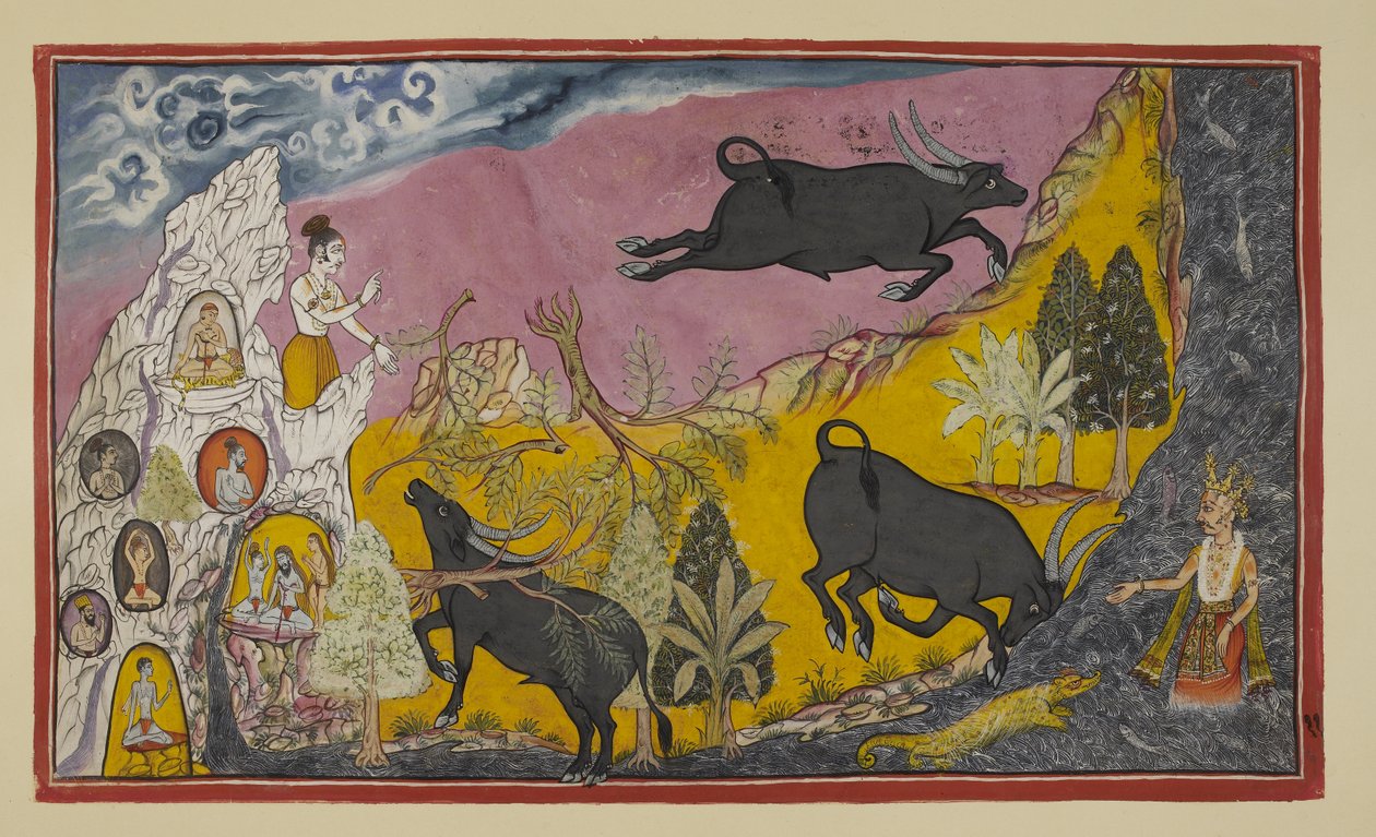 Add hozzá 15296 (2) f.11r, Sugriva ezután elmondja Rámának és Laksmanának, hogy milyen erős bátyja, Ba alkotó: Indian School