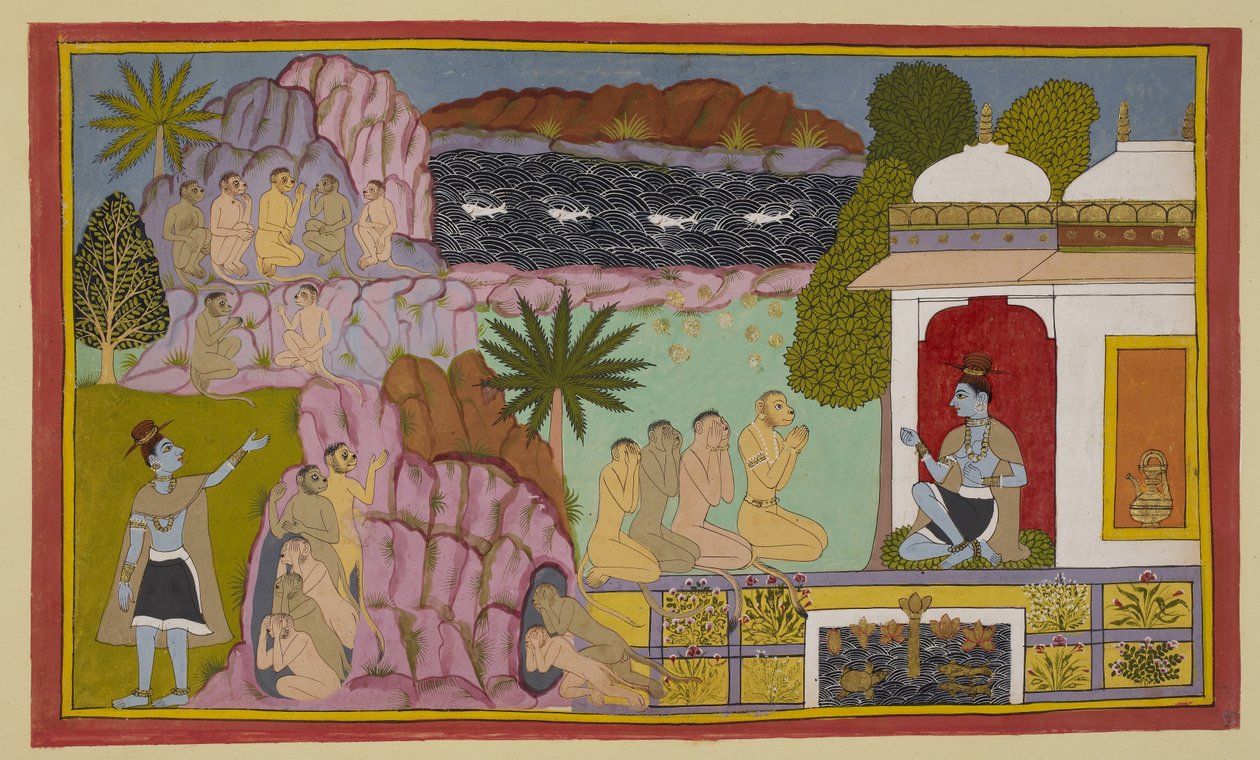 Add hozzá 15296 (2) f.65r, A majmok elmondták Svayaṃprabhának alkotó: Indian School