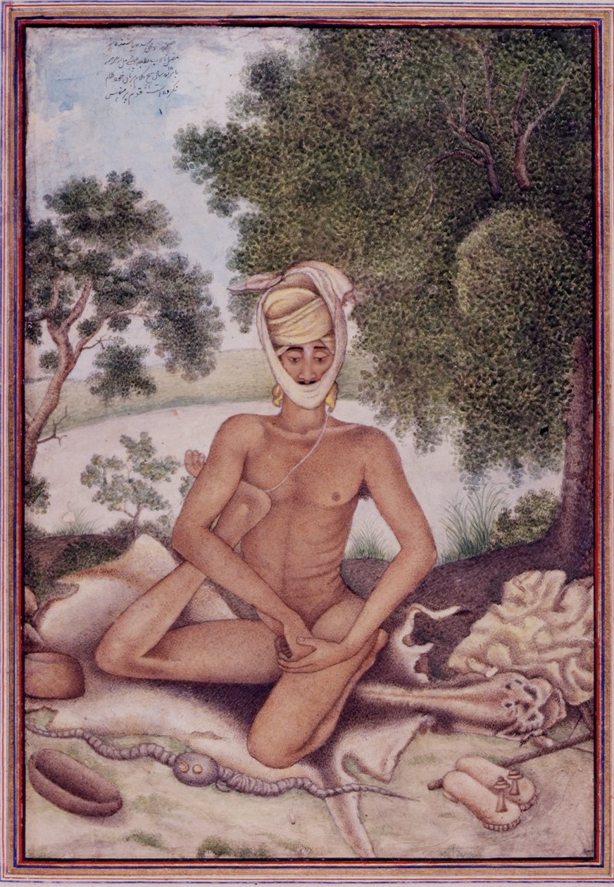 Add hozzá a 27255 fol.370v Egy meztelen aszkétát a „Tashrih al-aqvam”-ból, amelyet James Skinner ezredes (1778-1841) állított össze, 1825 (guache papíron) alkotó: Indian School