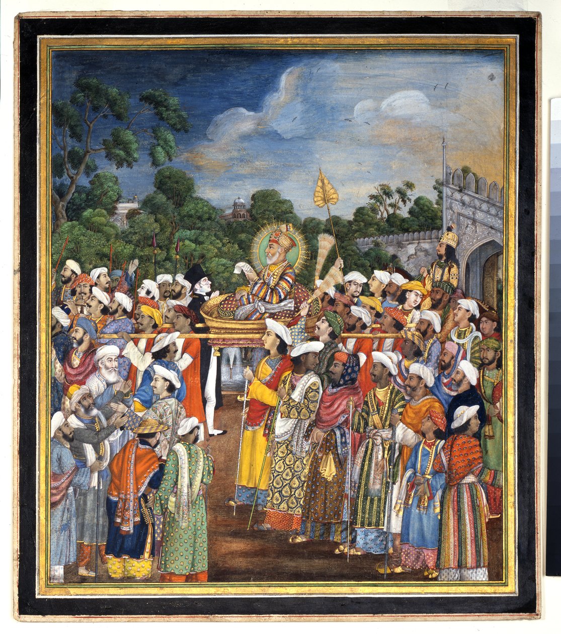 Akbar Shah II fogadja a brit lakost, 1810 körül alkotó: Indian School