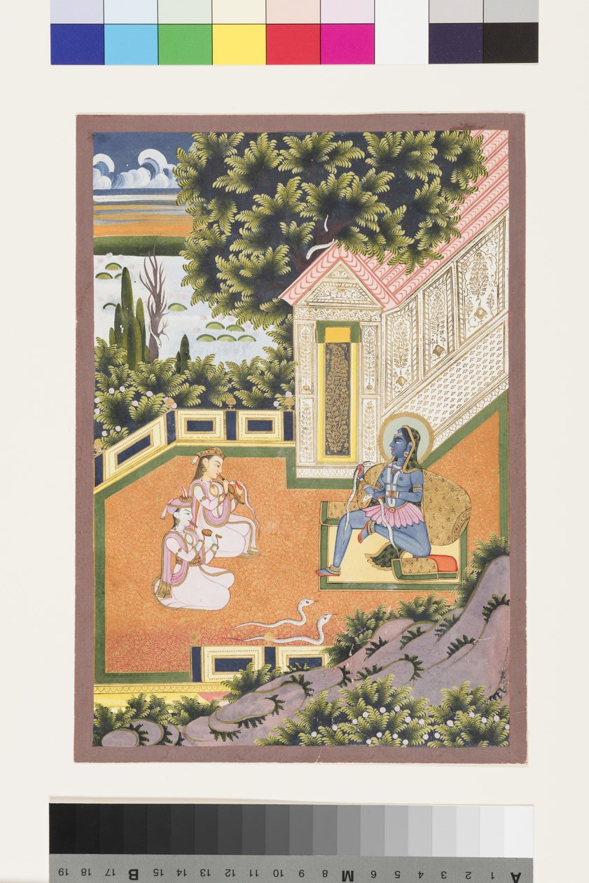 Asavari Ragini of Sri, 1850 körül (átlátszatlan wc és arany papíron) alkotó: Indian School