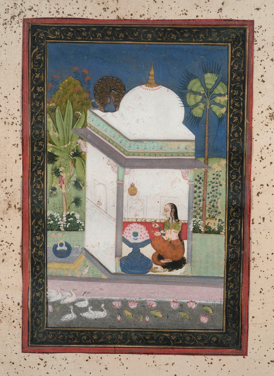 Bhairavi Ragini, 1790 körül (guache papíron, arany díszítéssel) alkotó: Indian School