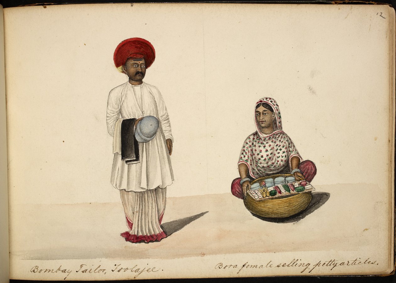 Bombay szabó; Bohori kereskedő nő alkotó: Indian School