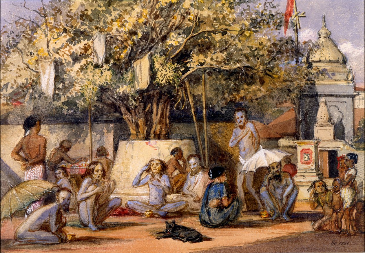 Byragis, hindu vallási álnokok fesztiválra készülnek, Beach Candy, Bombay alkotó: Indian School