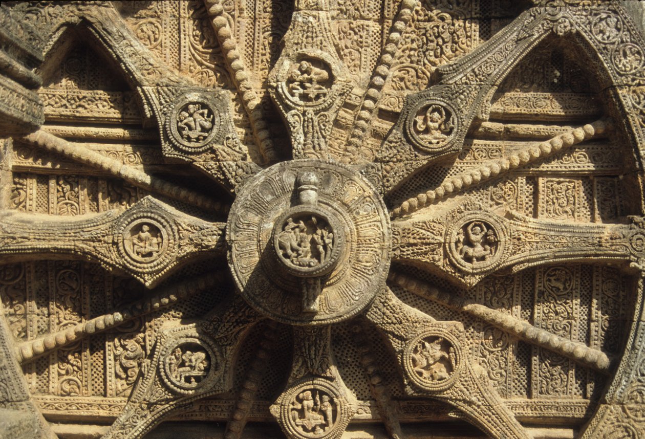Szekérkerék a Surya templom alján alkotó: Indian School