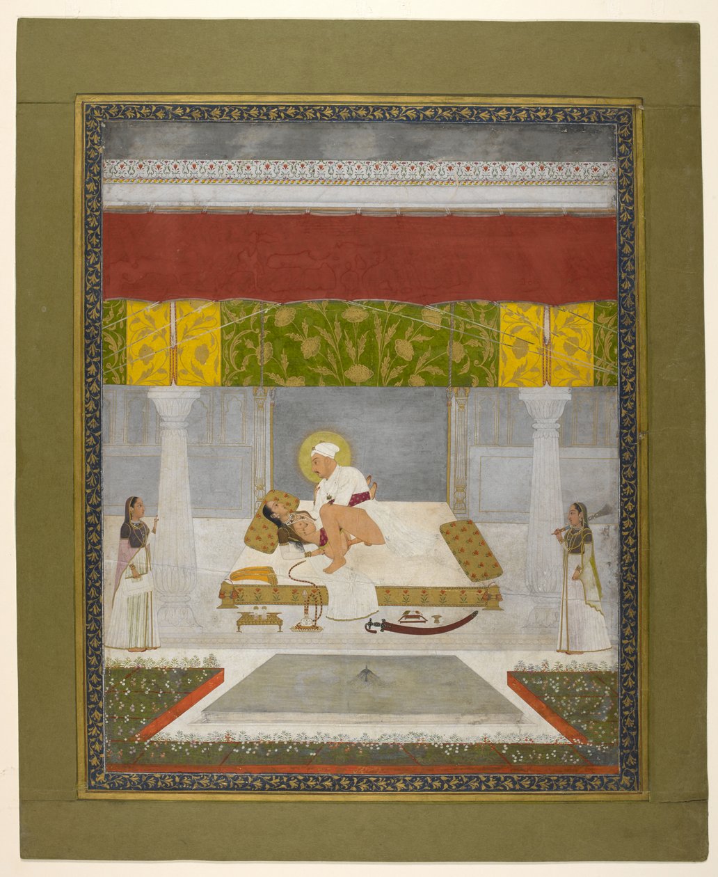 Chitarman II (Kalyan Das), Muhammad Shah Making Love, 1735 körül (gouache, papír) alkotó: Indian School