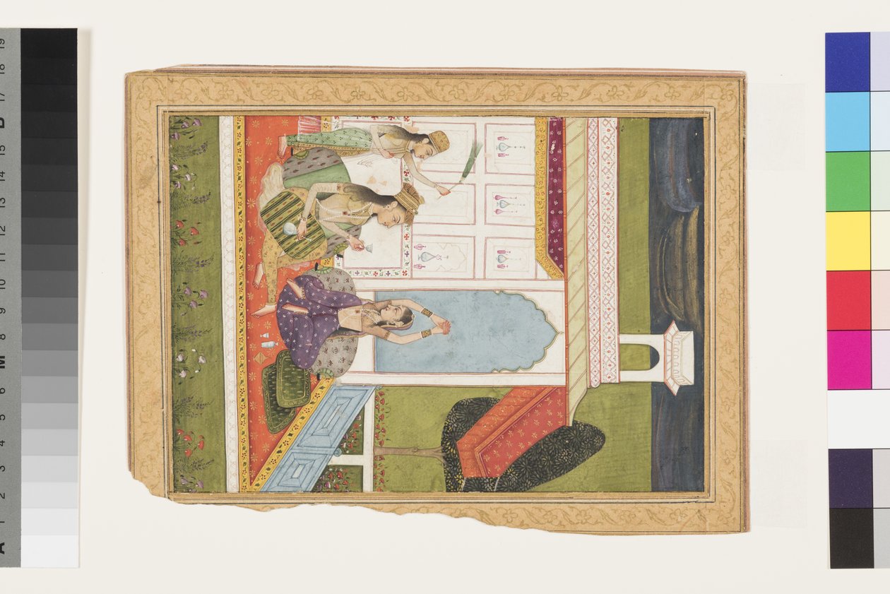 Desavarati Ragini of Dipak, 18. század eleje (átlátszatlan akvarell és arany papíron) alkotó: Indian School