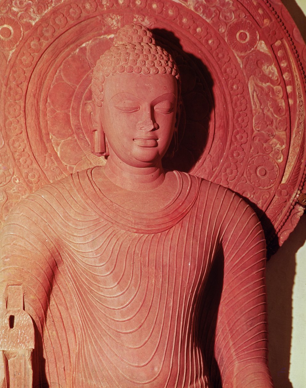 Buddha részlete, Jamalpurból (kő) alkotó: Indian School