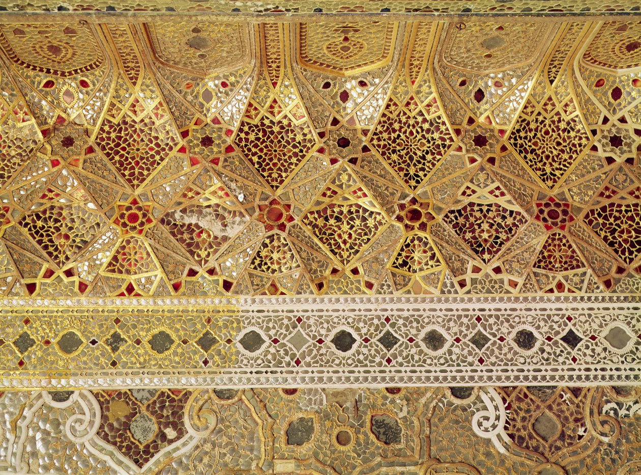 Részlet a Tükrök Galériájából, Sheesh Mahal, Lahore Fort alkotó: Indian School
