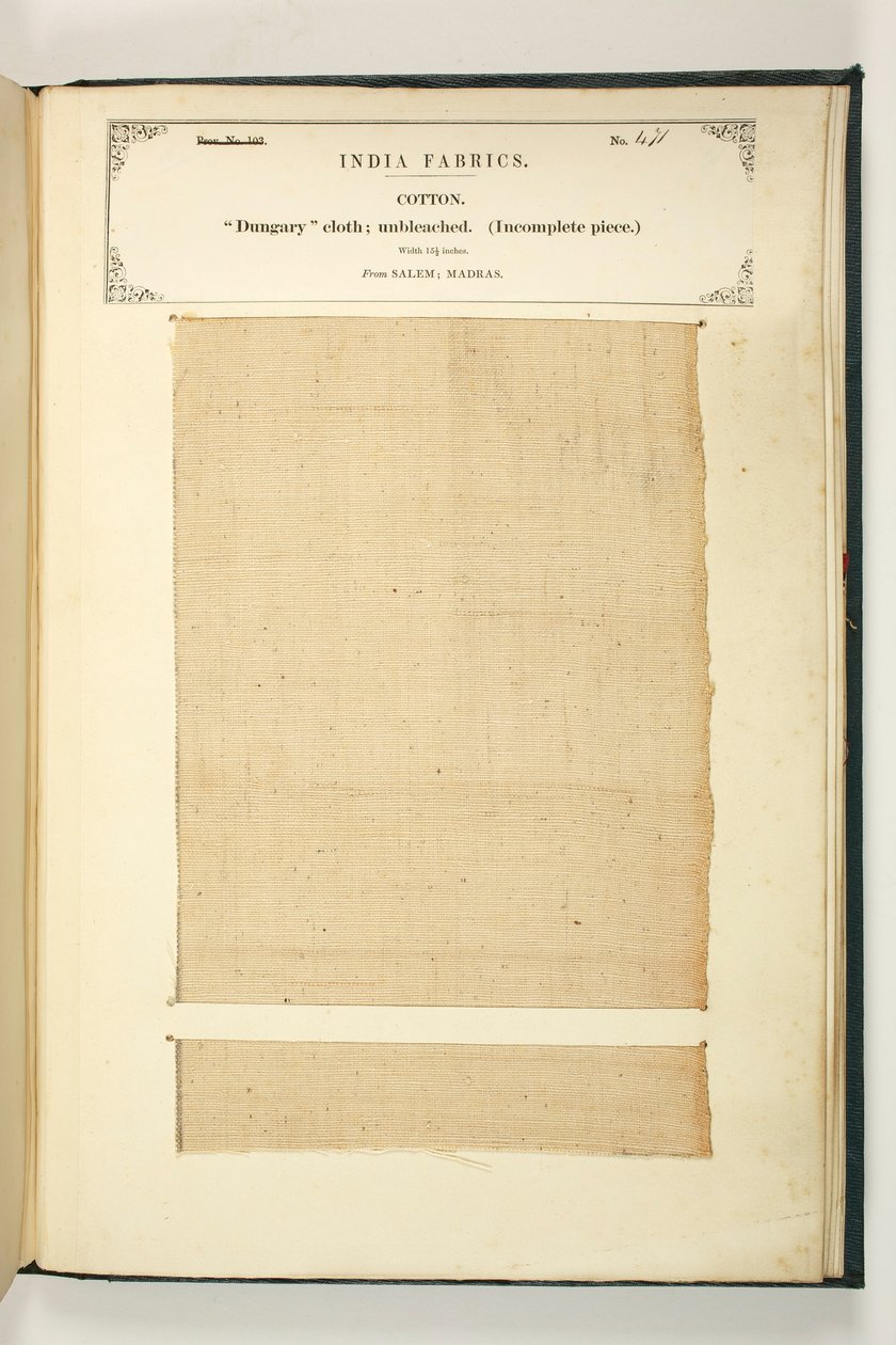 Dungary Cloth, Salem, Madras, The Collection of the Collection of the Textile Manufacturers of India, John Forbes Watson, 1866-ban megjelent alkotó: Indian School