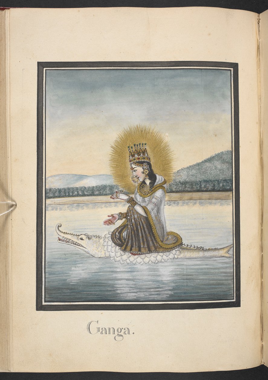 Gangesz, a szent Gangesz folyó alkotó: Indian School