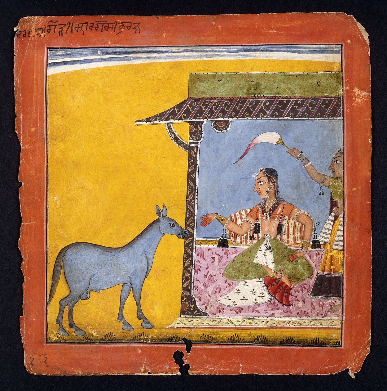Gaudi Ragini, Sri Raga felesége, 1690-1695 körül alkotó: Indian School