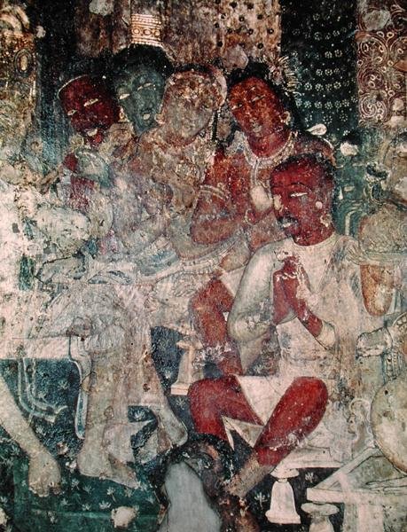 Alakcsoport, a 16-os barlang belsejéből (freskó) alkotó: Indian School