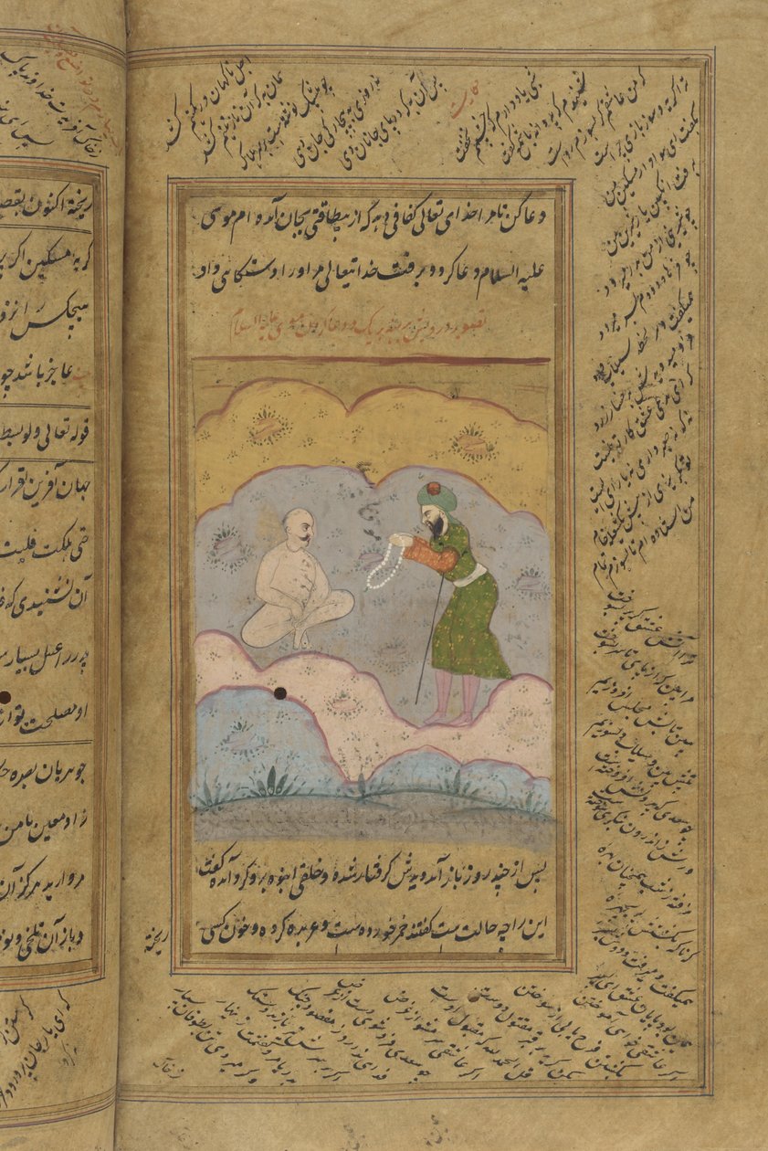 Szadi Gulisztán kézirata (tinta, átlátszatlan akvarell és arany papíron) alkotó: Indian School