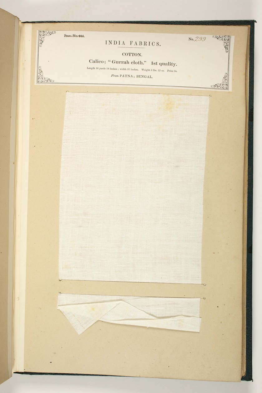 Gurrah Cloth, Patna, Bengália, az Indiai Textilgyártók Gyűjteményéből, John Forbes Watson, 1866-ban megjelent alkotó: Indian School