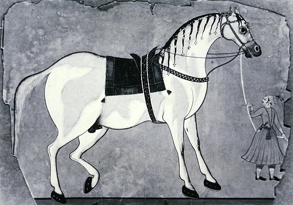 A császári istálló lova és vőlegénye, 1660 körül (litho) alkotó: Indian School