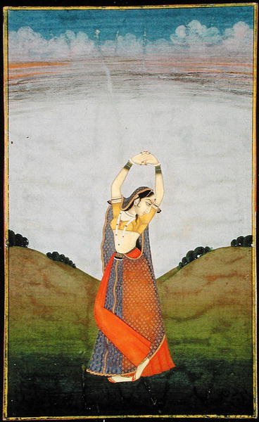 Ban ben. 57.13 Egy nő, aki a szeretőjére vágyik, 1780 körül (vellum) alkotó: Indian School