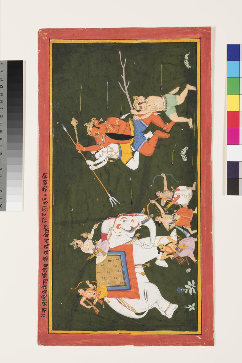 Indra harcol a Vritrasura démonnal, 1680-1700 alkotó: Indian School