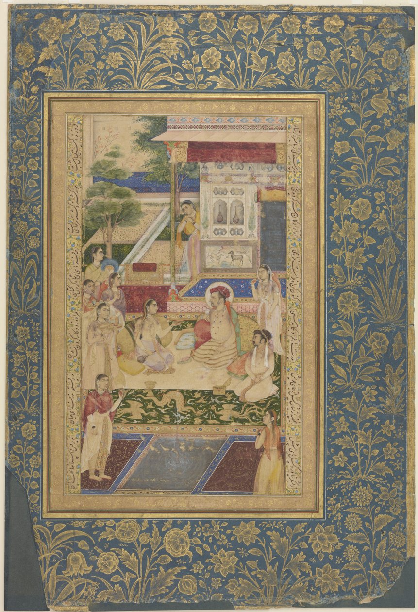 Jahangir és Khurram herceg szórakoztatta Nur Jahan, 1640-50 körül alkotó: Indian School